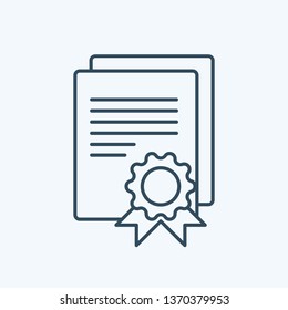 Vector certificate icon. Achievement, award, grant, diploma concepts. Premium quality graphic design elements. Modern sign, linear pictogram, object, outline symbol, simple thin line icon