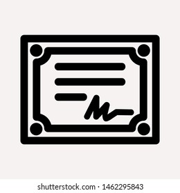 Vector certificate icon. Achievement, award, grant, diploma concepts. Premium quality graphic design elements. Modern sign, linear pictogram, object, outline symbol, simple thin line icon