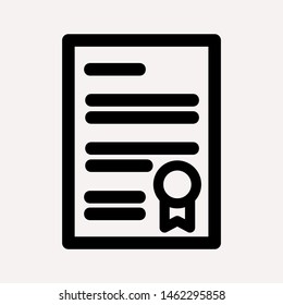 Vector certificate icon. Achievement, award, grant, diploma concepts. Premium quality graphic design elements. Modern sign, linear pictogram, object, outline symbol, simple thin line icon