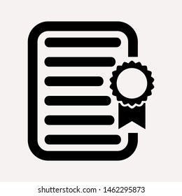 Vector certificate icon. Achievement, award, grant, diploma concepts. Premium quality graphic design elements. Modern sign, linear pictogram, object, outline symbol, simple thin line icon