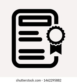 Vector certificate icon. Achievement, award, grant, diploma concepts. Premium quality graphic design elements. Modern sign, linear pictogram, object, outline symbol, simple thin line icon