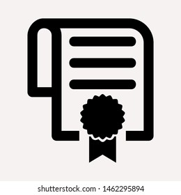 Vector certificate icon. Achievement, award, grant, diploma concepts. Premium quality graphic design elements. Modern sign, linear pictogram, object, outline symbol, simple thin line icon