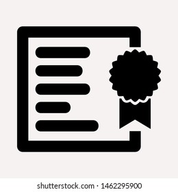 Vector certificate icon. Achievement, award, grant, diploma concepts. Premium quality graphic design elements. Modern sign, linear pictogram, object, outline symbol, simple thin line icon