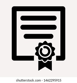 Vector certificate icon. Achievement, award, grant, diploma concepts. Premium quality graphic design elements. Modern sign, linear pictogram, object, outline symbol, simple thin line icon