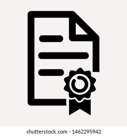 Vector certificate icon. Achievement, award, grant, diploma concepts. Premium quality graphic design elements. Modern sign, linear pictogram, object, outline symbol, simple thin line icon