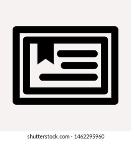 Vector certificate icon. Achievement, award, grant, diploma concepts. Premium quality graphic design elements. Modern sign, linear pictogram, object, outline symbol, simple thin line icon