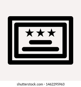 Vector certificate icon. Achievement, award, grant, diploma concepts. Premium quality graphic design elements. Modern sign, linear pictogram, object, outline symbol, simple thin line icon
