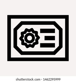 Vector certificate icon. Achievement, award, grant, diploma concepts. Premium quality graphic design elements. Modern sign, linear pictogram, object, outline symbol, simple thin line icon