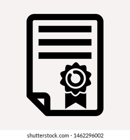 Vector certificate icon. Achievement, award, grant, diploma concepts. Premium quality graphic design elements. Modern sign, linear pictogram, object, outline symbol, simple thin line icon