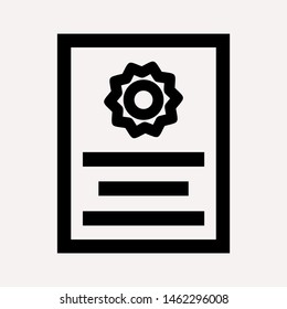 Vector certificate icon. Achievement, award, grant, diploma concepts. Premium quality graphic design elements. Modern sign, linear pictogram, object, outline symbol, simple thin line icon