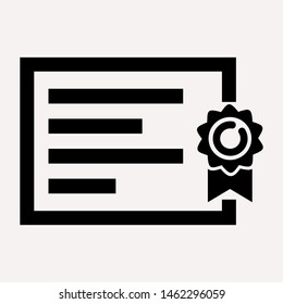 Vector certificate icon. Achievement, award, grant, diploma concepts. Premium quality graphic design elements. Modern sign, linear pictogram, object, outline symbol, simple thin line icon