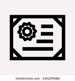 Vector certificate icon. Achievement, award, grant, diploma concepts. Premium quality graphic design elements. Modern sign, linear pictogram, object, outline symbol, simple thin line icon