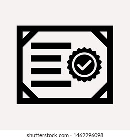 Vector certificate icon. Achievement, award, grant, diploma concepts. Premium quality graphic design elements. Modern sign, linear pictogram, object, outline symbol, simple thin line icon