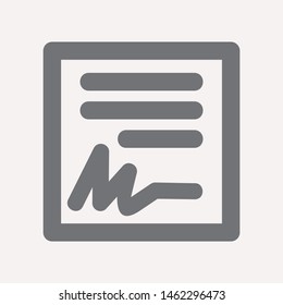 Vector certificate icon. Achievement, award, grant, diploma concepts. Premium quality graphic design elements. Modern sign, linear pictogram, object, outline symbol, simple thin line icon