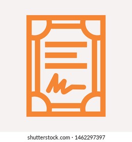 Vector certificate icon. Achievement, award, grant, diploma concepts. Premium quality graphic design elements. Modern sign, linear pictogram, object, outline symbol, simple thin line icon