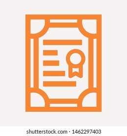 Vector certificate icon. Achievement, award, grant, diploma concepts. Premium quality graphic design elements. Modern sign, linear pictogram, object, outline symbol, simple thin line icon