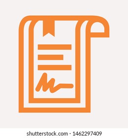 Vector certificate icon. Achievement, award, grant, diploma concepts. Premium quality graphic design elements. Modern sign, linear pictogram, object, outline symbol, simple thin line icon