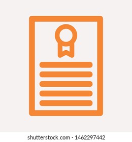 Vector certificate icon. Achievement, award, grant, diploma concepts. Premium quality graphic design elements. Modern sign, linear pictogram, object, outline symbol, simple thin line icon