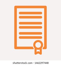 Vector certificate icon. Achievement, award, grant, diploma concepts. Premium quality graphic design elements. Modern sign, linear pictogram, object, outline symbol, simple thin line icon