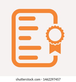 Vector certificate icon. Achievement, award, grant, diploma concepts. Premium quality graphic design elements. Modern sign, linear pictogram, object, outline symbol, simple thin line icon