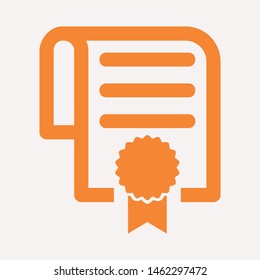 Vector certificate icon. Achievement, award, grant, diploma concepts. Premium quality graphic design elements. Modern sign, linear pictogram, object, outline symbol, simple thin line icon