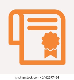 Vector certificate icon. Achievement, award, grant, diploma concepts. Premium quality graphic design elements. Modern sign, linear pictogram, object, outline symbol, simple thin line icon