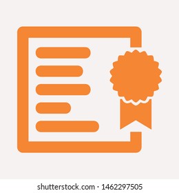 Vector certificate icon. Achievement, award, grant, diploma concepts. Premium quality graphic design elements. Modern sign, linear pictogram, object, outline symbol, simple thin line icon