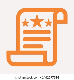 Vector certificate icon. Achievement, award, grant, diploma concepts. Premium quality graphic design elements. Modern sign, linear pictogram, object, outline symbol, simple thin line icon