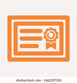 Vector certificate icon. Achievement, award, grant, diploma concepts. Premium quality graphic design elements. Modern sign, linear pictogram, object, outline symbol, simple thin line icon