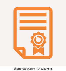 Vector certificate icon. Achievement, award, grant, diploma concepts. Premium quality graphic design elements. Modern sign, linear pictogram, object, outline symbol, simple thin line icon
