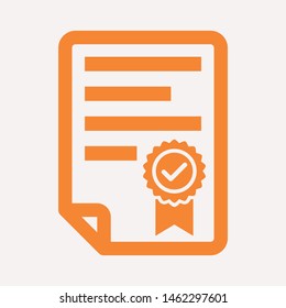 Vector certificate icon. Achievement, award, grant, diploma concepts. Premium quality graphic design elements. Modern sign, linear pictogram, object, outline symbol, simple thin line icon