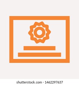 Vector certificate icon. Achievement, award, grant, diploma concepts. Premium quality graphic design elements. Modern sign, linear pictogram, object, outline symbol, simple thin line icon