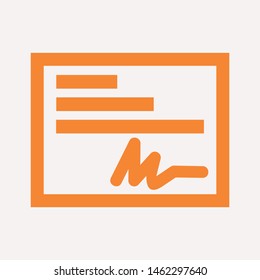 Vector certificate icon. Achievement, award, grant, diploma concepts. Premium quality graphic design elements. Modern sign, linear pictogram, object, outline symbol, simple thin line icon