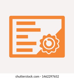 Vector certificate icon. Achievement, award, grant, diploma concepts. Premium quality graphic design elements. Modern sign, linear pictogram, object, outline symbol, simple thin line icon