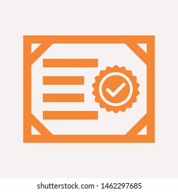 Vector certificate icon. Achievement, award, grant, diploma concepts. Premium quality graphic design elements. Modern sign, linear pictogram, object, outline symbol, simple thin line icon