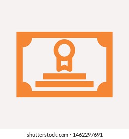 Vector certificate icon. Achievement, award, grant, diploma concepts. Premium quality graphic design elements. Modern sign, linear pictogram, object, outline symbol, simple thin line icon