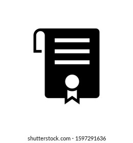 Vector certificate icon. Achievement, award, grant, diploma concepts. Premium quality graphic design elements. Modern sign pictogram symbol, simple illustration.