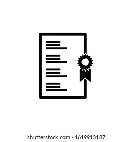 Vector certificate icon. Achievement, award, grant, diploma concepts. Premium quality graphic design elements. Modern sign, linear pictogram, object, outline symbol, simple thin line icon
