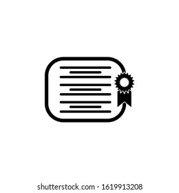 Vector certificate icon. Achievement, award, grant, diploma concepts. Premium quality graphic design elements. Modern sign, linear pictogram, object, outline symbol, simple thin line icon
