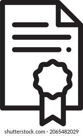 Vector certificate icon. Achievement, award, grant, diploma concepts. Warranty icon with ribbon