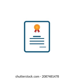 icono de certificado vector. Logro, premio, subvención, diploma. Elementos de diseño gráfico de calidad superior. Signo moderno, pictograma lineal, objeto, símbolo de contorno, icono de línea delgada simple