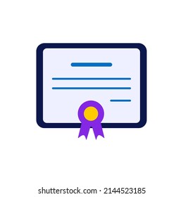 Icono de certificado de vector. Logro, premio, subvención, diploma. ilustración vectorial.