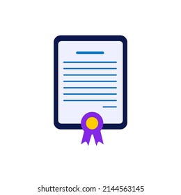 Vector certificate icon. Achievement, award, grant, diploma concepts. vector illustration 