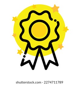 Icono de certificado de vector. Logro, premio, subvención, concepto de diploma. Signo moderno, pictograma lineal, objeto, símbolo de contorno, icono de línea delgada simple. Eps 10