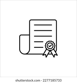 Vector certificate icon. Achievement, award, grant, diploma concepts. Premium quality graphic design elements on white background. EPS 10