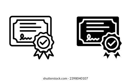 Vector certificate icon. Achievement, award, grant, diploma concepts. Premium quality graphic design elements. vector illustration on white background
