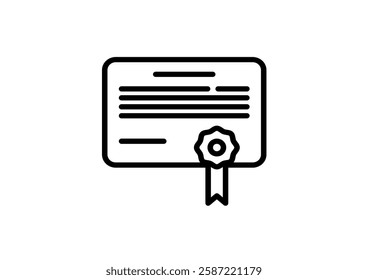 Vector certificate icon. Achievement, award, grant, diploma concepts. Premium quality graphic design elements. Modern sign, linear pictogram, object, outline symbol, simple thin line icon