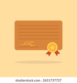 Ícone de certificado vetorial. Concessão ou concessão de diplomas.