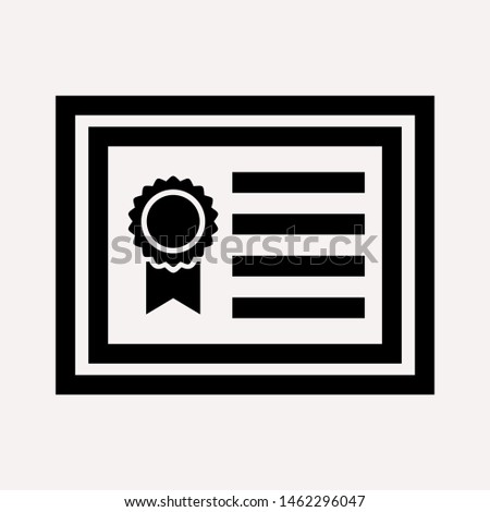 Vector certificate icon. Achievement, award, grant, diploma concepts. Premium quality graphic design elements. Modern sign, linear pictogram, object, outline symbol, simple thin line icon