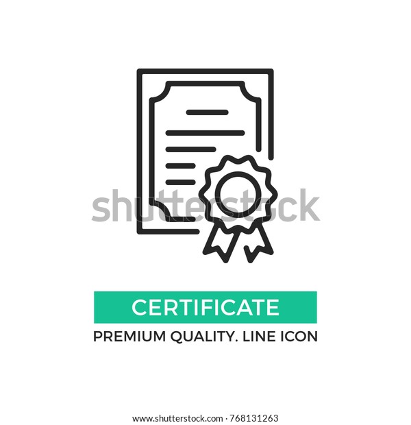 Vector certificate icon. Achievement, award, grant,\
diploma concepts. Premium quality graphic design elements. Modern\
sign, linear pictogram, object, outline symbol, simple thin line\
icon